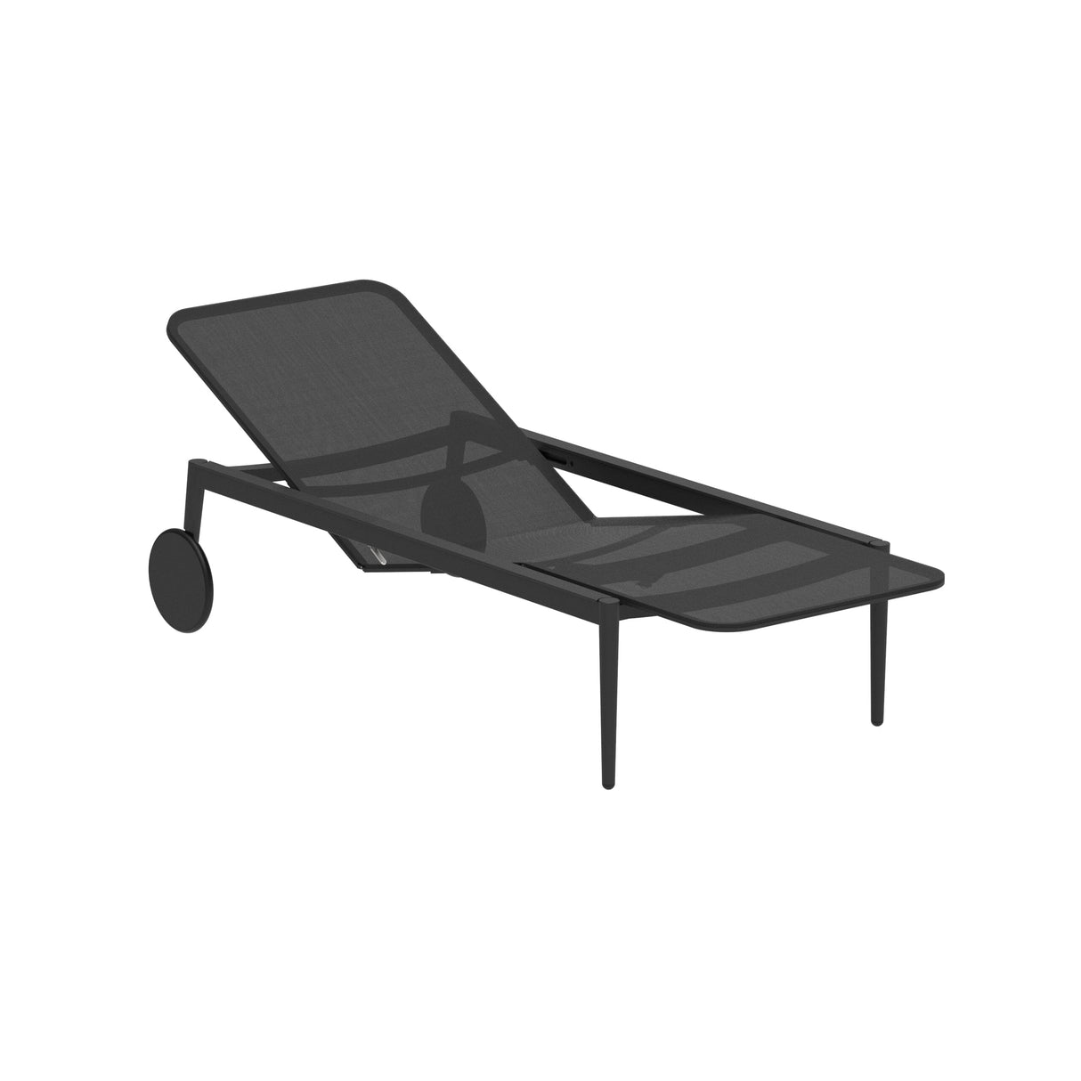 Royal Botania Styletto STY195T Chaise longue Lounger Laqué Black A - Toile Black ZU En teck