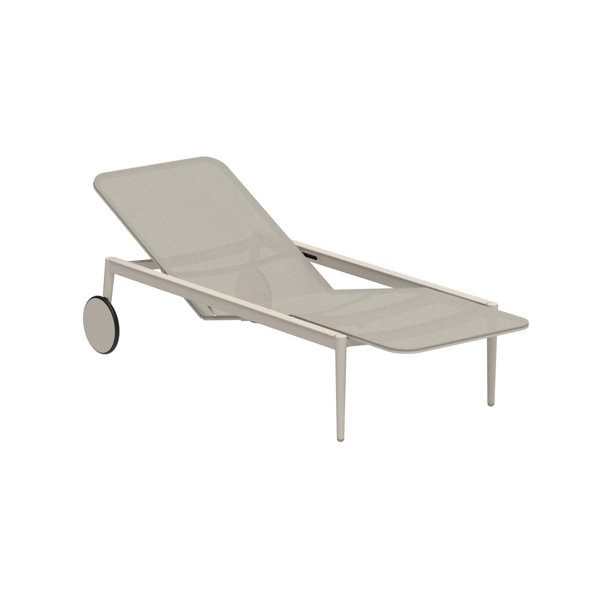 Royal Botania Styletto STY195T Chaise longue Lounger Laqué Pebble PB - Toile Pearl Grey PG En teck