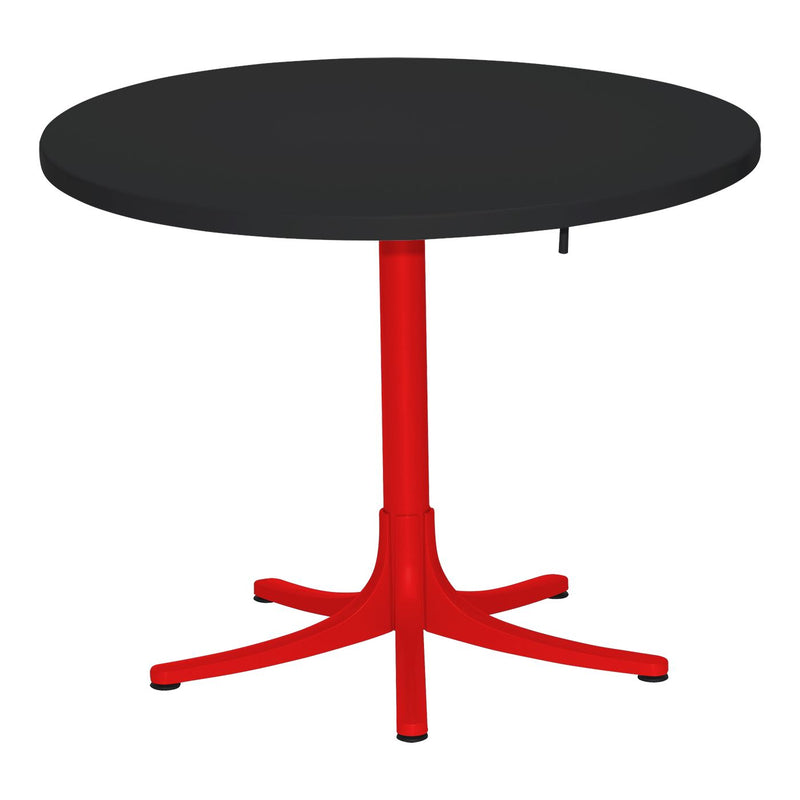 Schaffner Arbon Table repas rabattable Ø117cm Rouge 30 Noir 91 