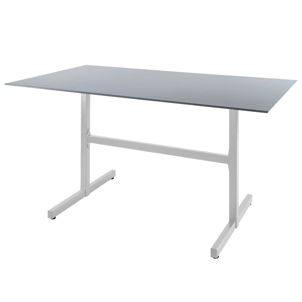 Schaffner Basel table repas rabattable 120x80cm Blanc 90 Gris Argent 78