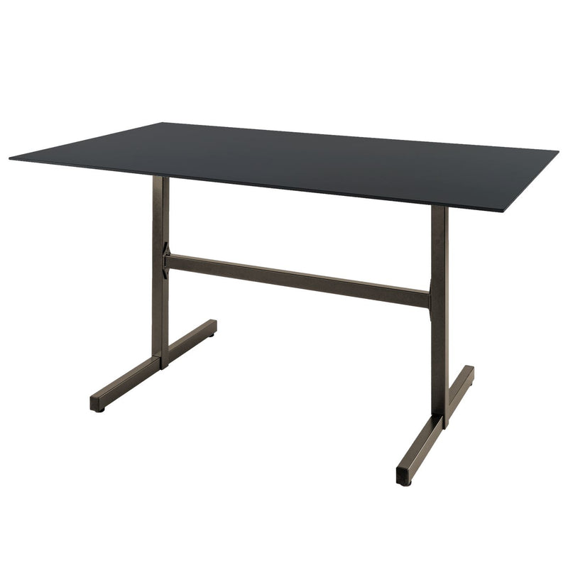 Schaffner Basel table repas rabattable 120x80cm Champagne 85 Anthracite 77 