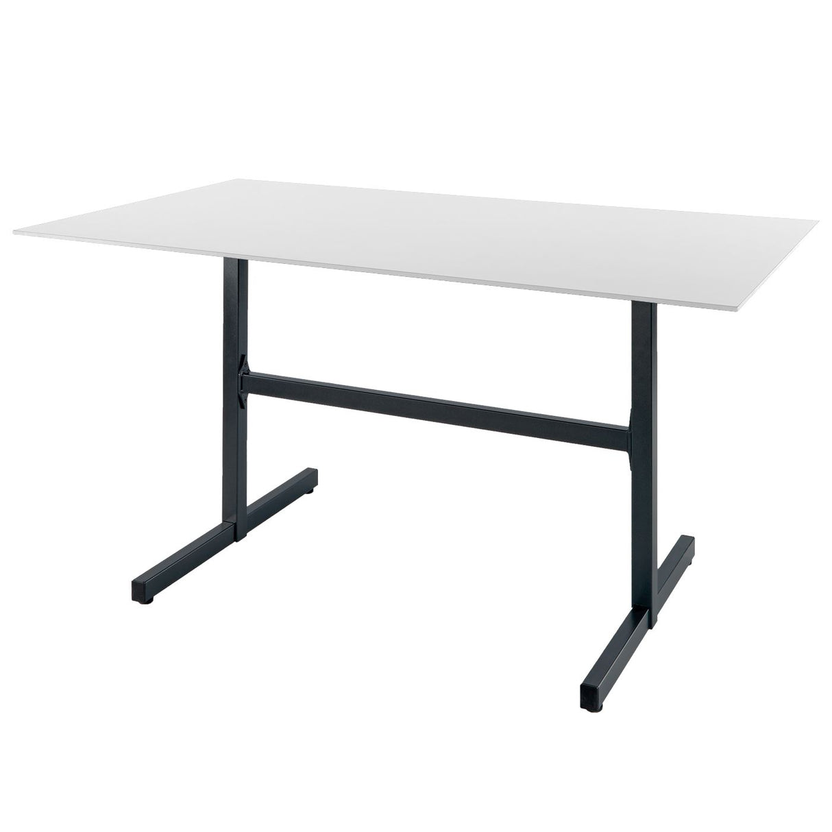 Schaffner Basel table repas rabattable 120x80cm Graphite 73 Blanc 90