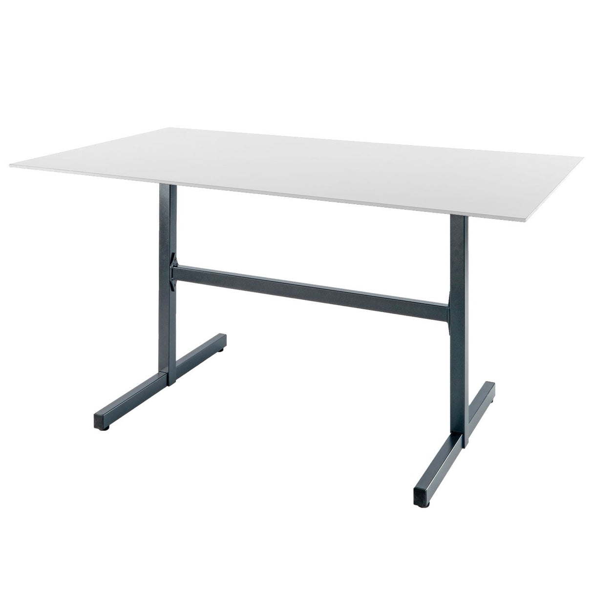 Schaffner Basel table repas rabattable 120x80cm Gris argent 78 Blanc 90