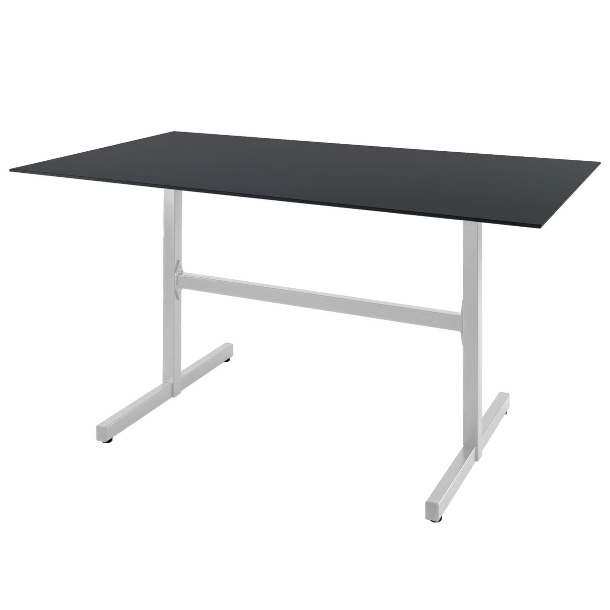 Schaffner Basel table repas rabattable 140x80cm Blanc 90 Anthracite 77