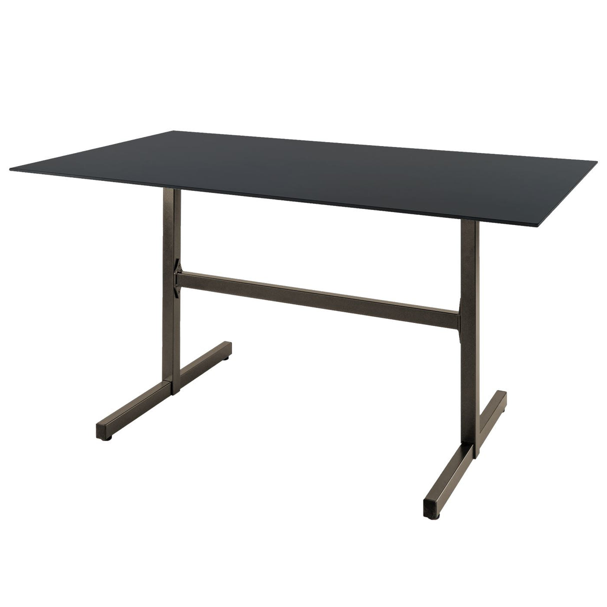 Schaffner Basel table repas rabattable 140x80cm Champagne 85 Anthracite 77