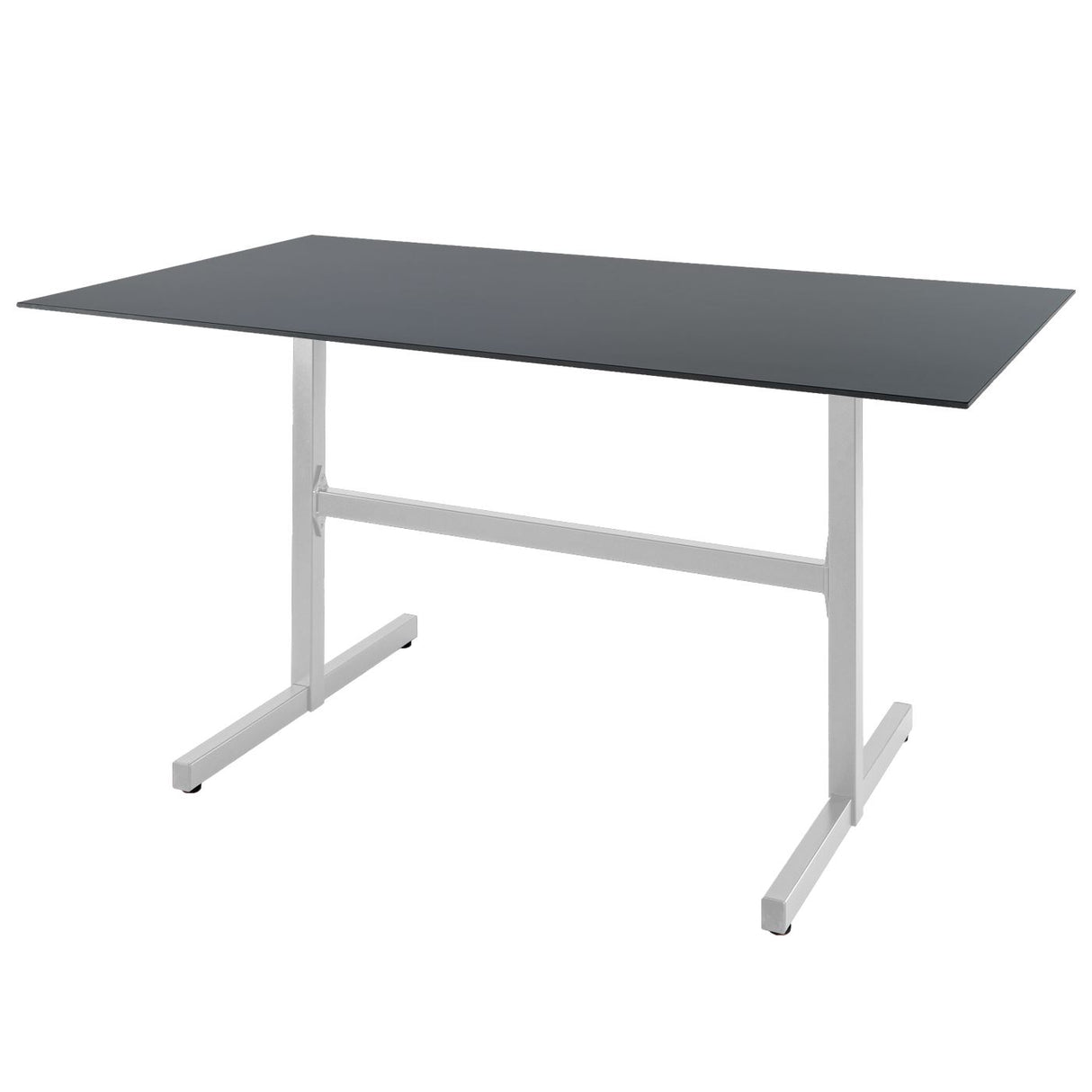 Schaffner Basel table repas rabattable 160x90cm Blanc 90 Graphite 73