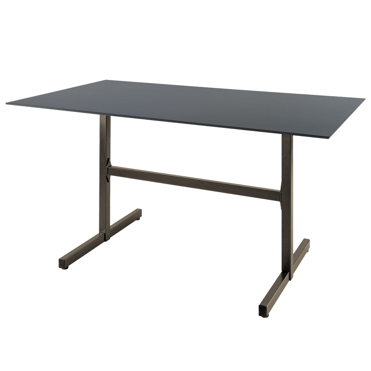 Schaffner Basel table repas rabattable 160x90cm Champagne 85 Graphite 73
