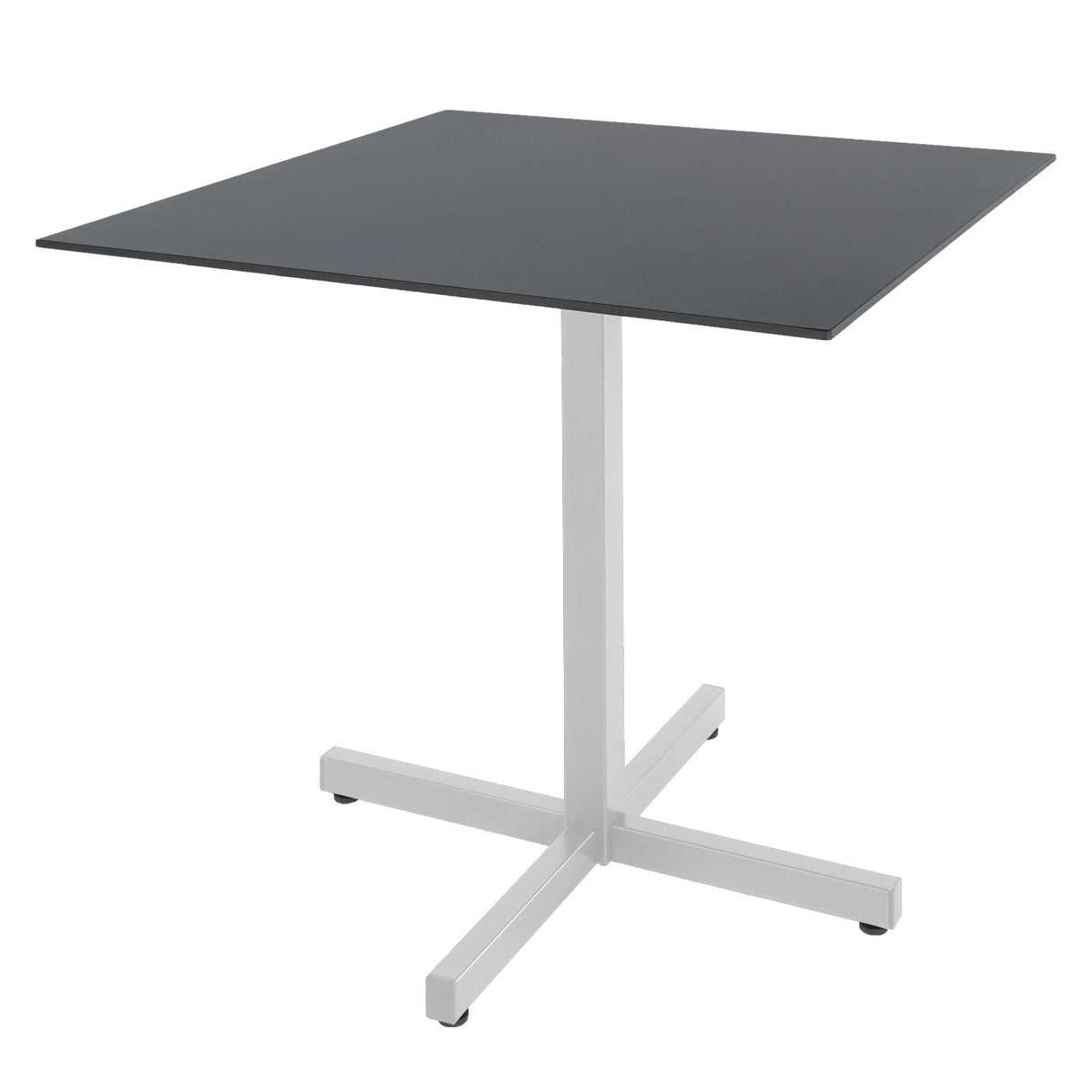 Schaffner Basel table repas rabattable 80x80cm Blanc 90 Graphite 73