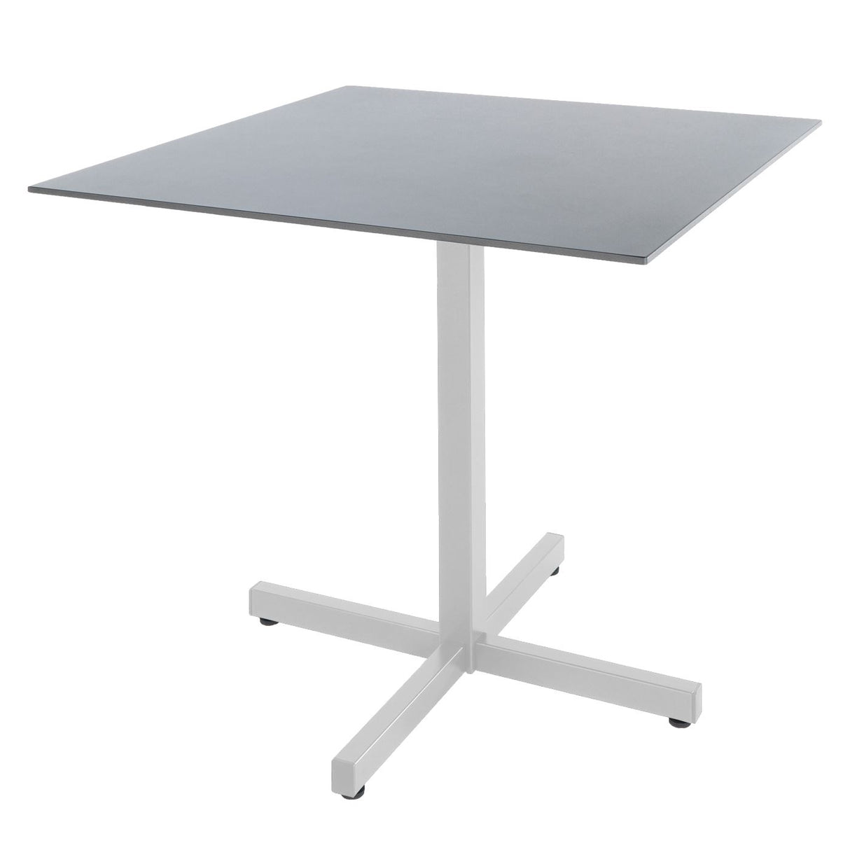 Schaffner Basel table repas rabattable 80x80cm Blanc 90 Gris Argent 78