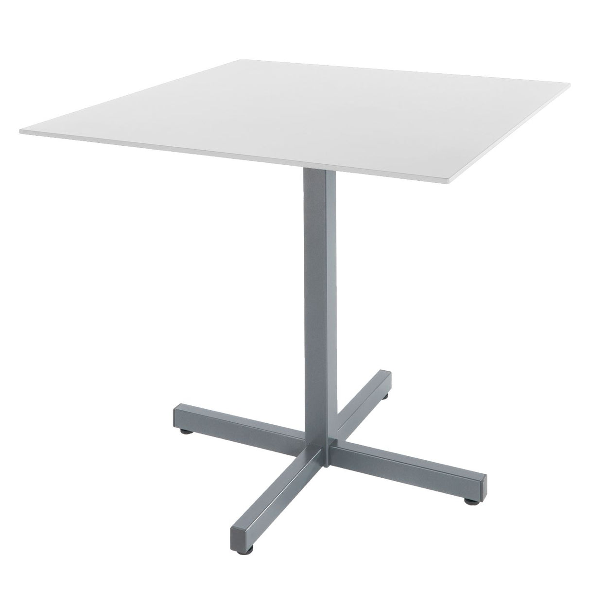 Schaffner Basel table repas rabattable 80x80cm Gris argent 78 Blanc 90