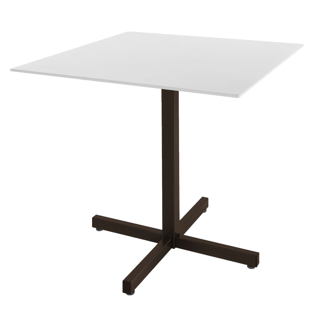 Schaffner Basel table repas rabattable 80x80cm Moka 88 Blanc 90