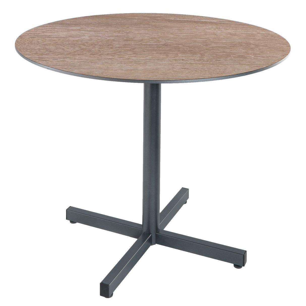 Schaffner Basel table repas rabattable Ø100cm Anthracite 77 Déco Chêne de