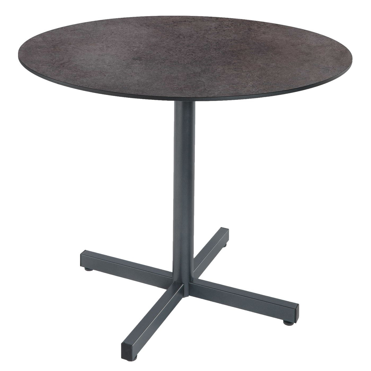 Schaffner Basel table repas rabattable Ø100cm Anthracite 77 Déco Cooperfield dc