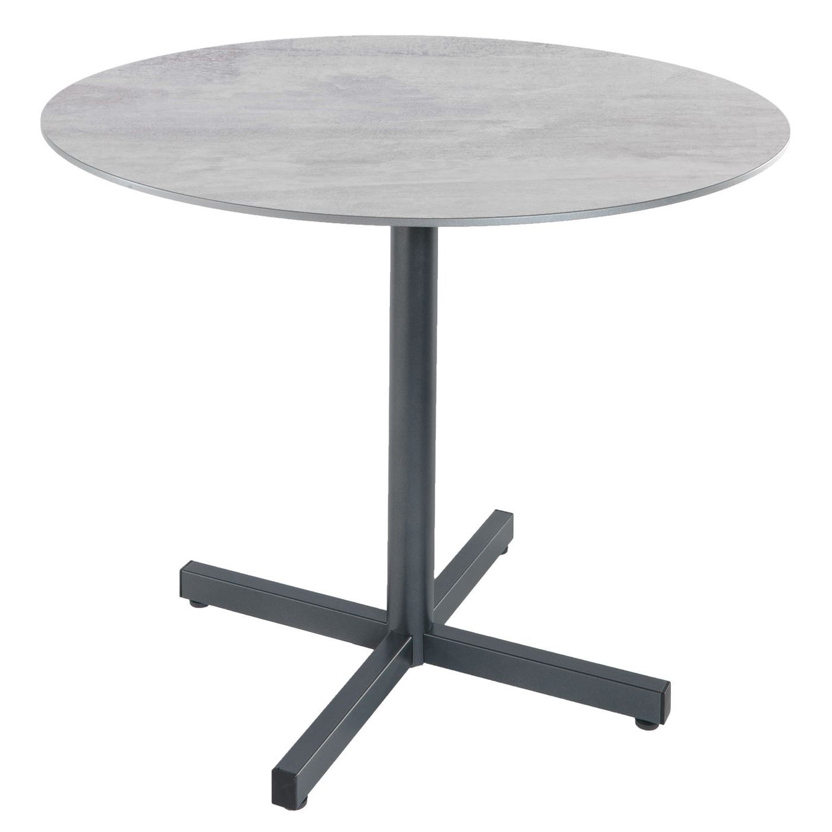 Schaffner Basel table repas rabattable Ø100cm Anthracite 77 Déco Stromboli Clair db