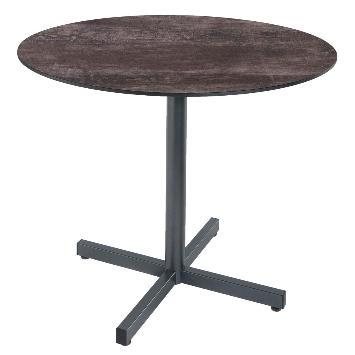 Schaffner Basel table repas rabattable Ø100cm Anthracite 77 Déco Stromboli Foncé da
