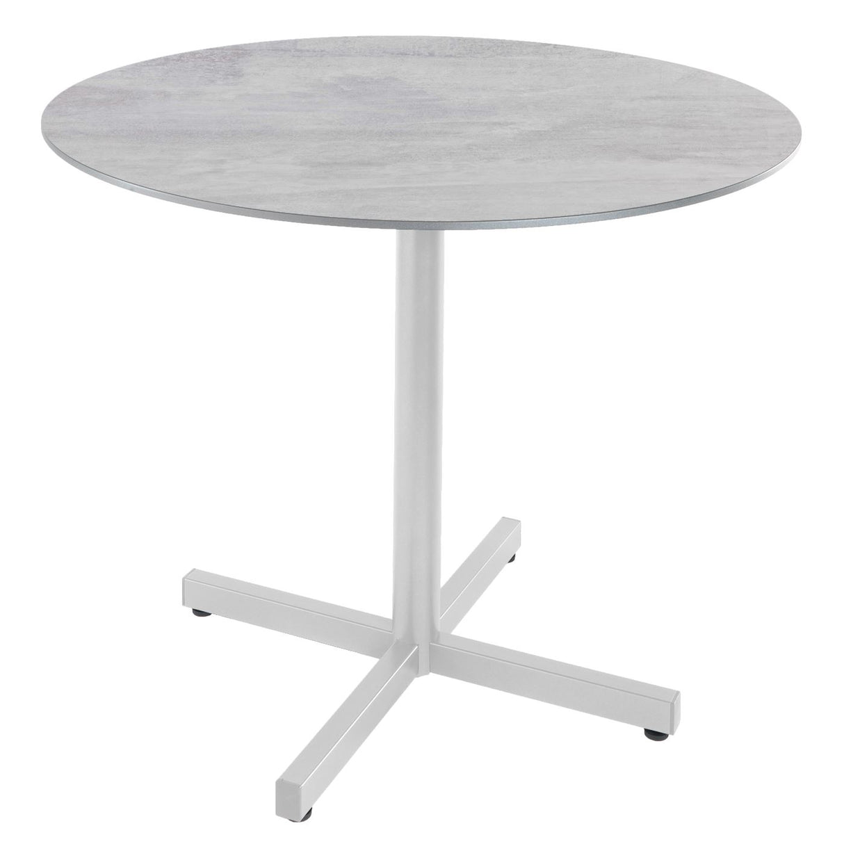 Schaffner Basel table repas rabattable Ø100cm Blanc 90 Déco Stromboli Clair db
