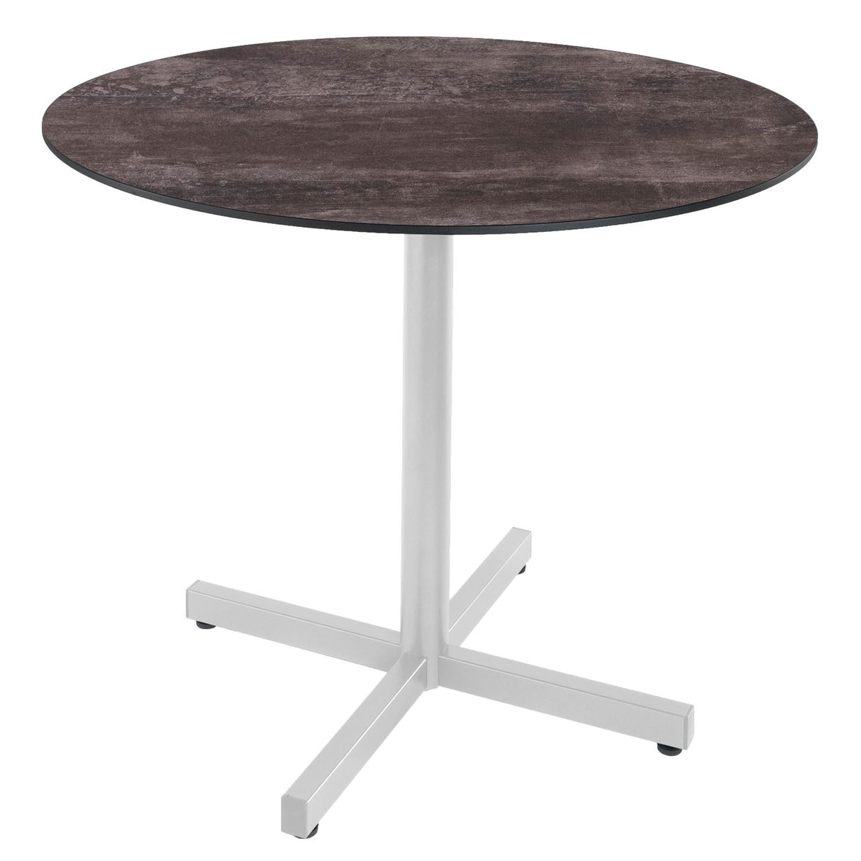 Schaffner Basel table repas rabattable Ø100cm Blanc 90 Déco Stromboli Foncé da