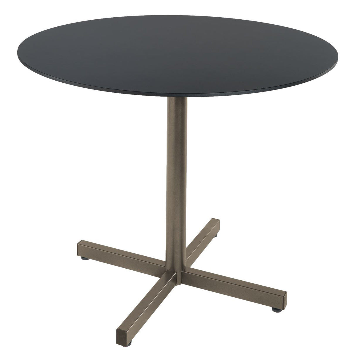 Schaffner Basel table repas rabattable Ø100cm Champagne 85 Anthracite 77