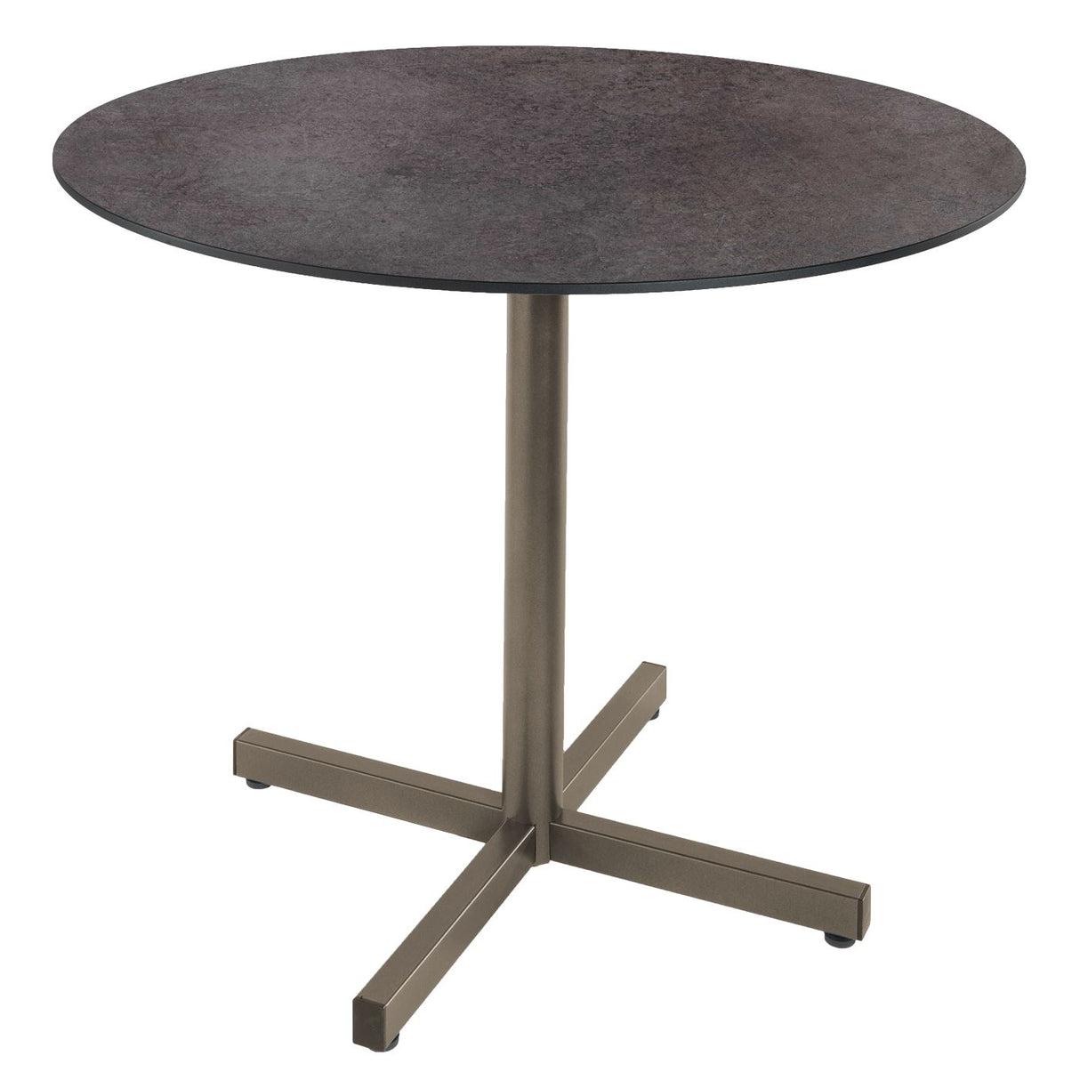 Schaffner Basel table repas rabattable Ø100cm Champagne 85 Déco Cooperfield dc