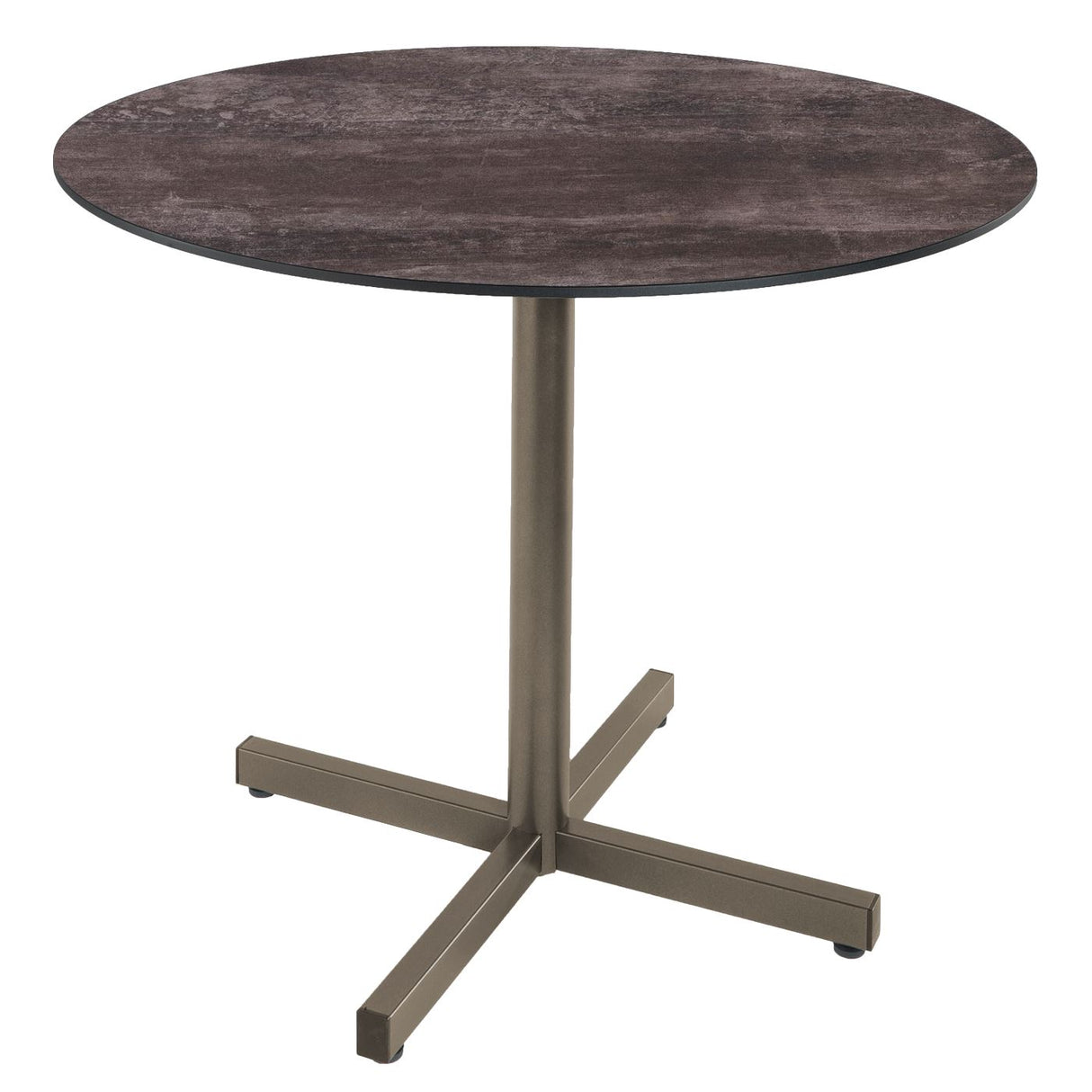 Schaffner Basel table repas rabattable Ø100cm Champagne 85 Déco Stromboli Foncé da