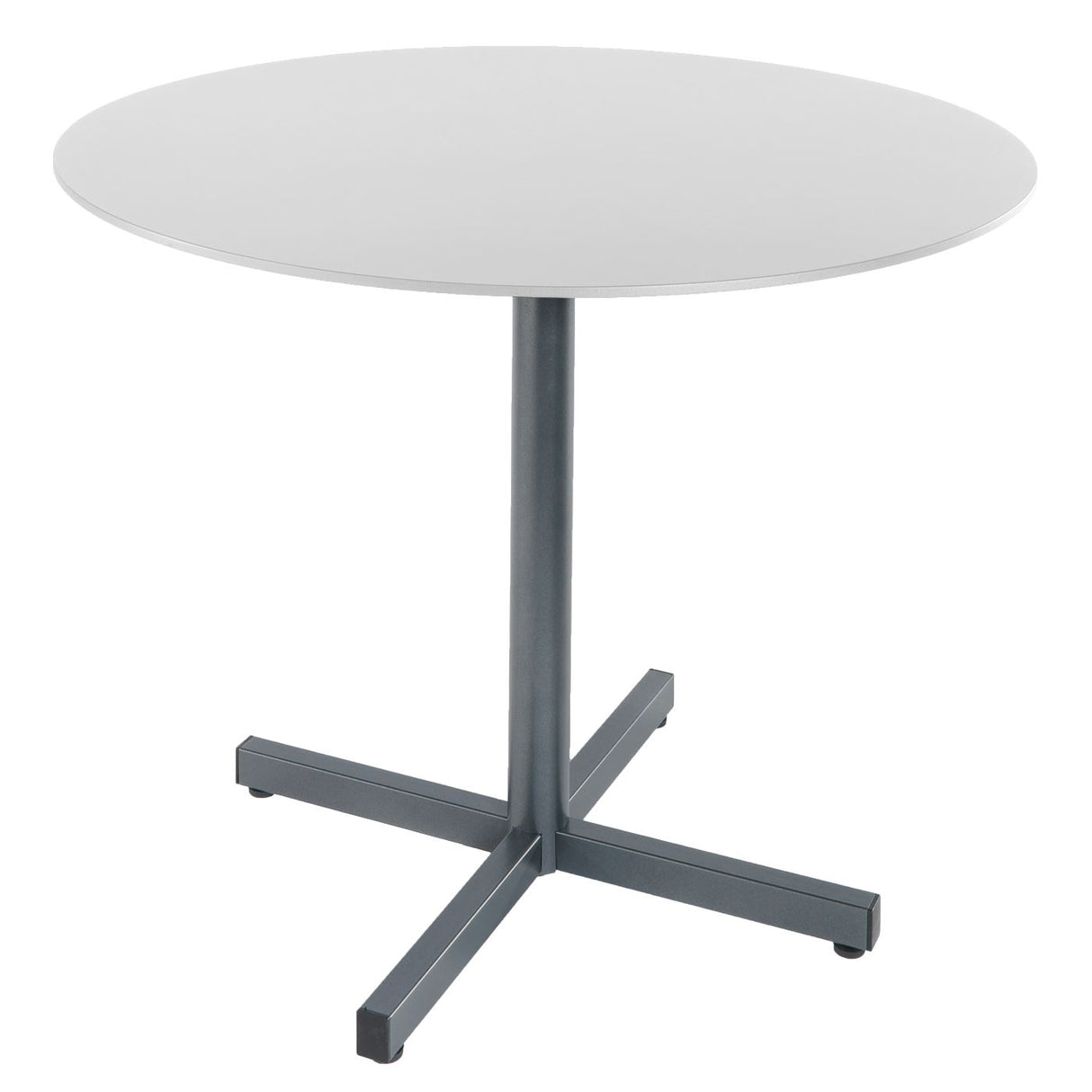 Schaffner Basel table repas rabattable Ø100cm Graphite 73 Blanc 90