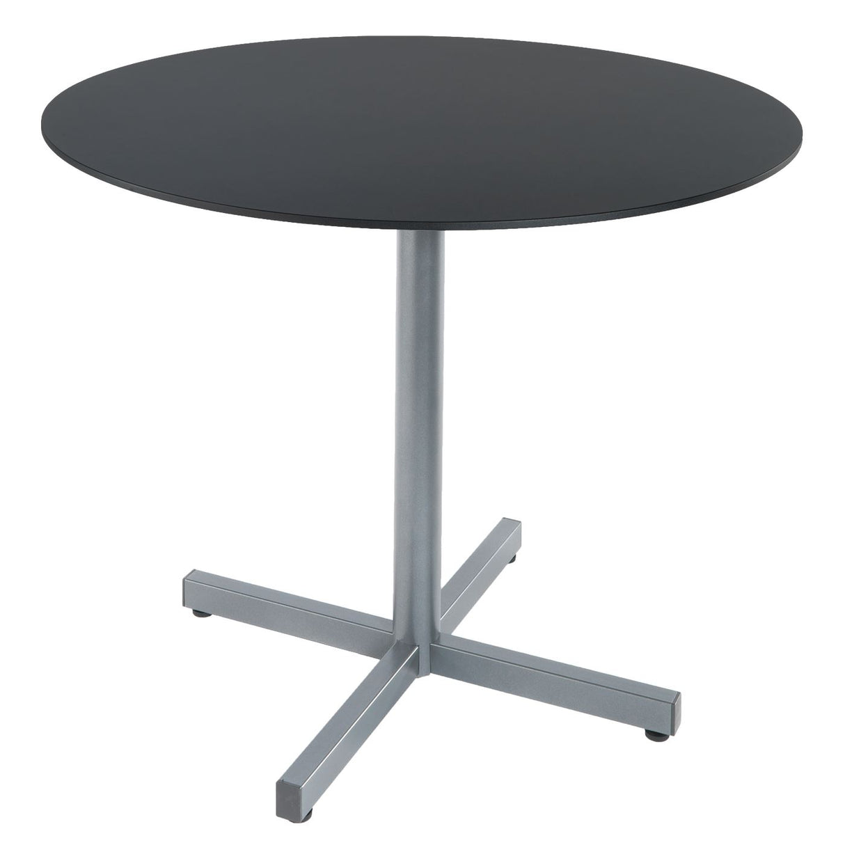 Schaffner Basel table repas rabattable Ø100cm Gris argent 78 Anthracite 77