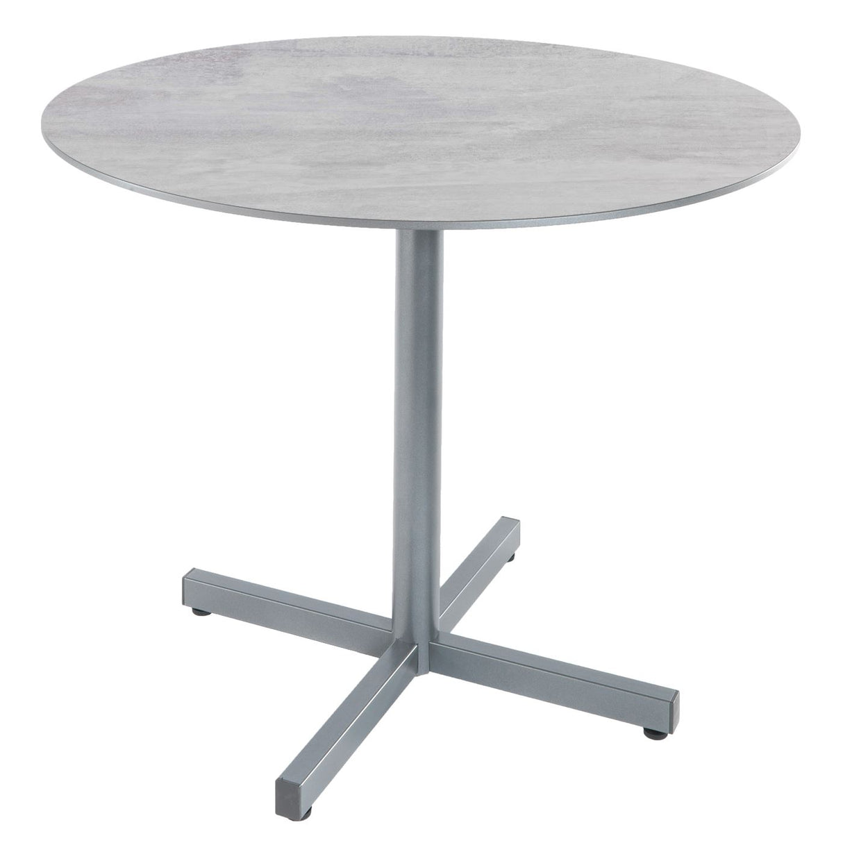 Schaffner Basel table repas rabattable Ø100cm Gris argent 78 Déco Stromboli Clair db