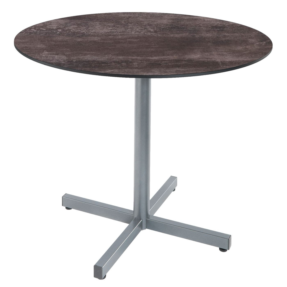 Schaffner Basel table repas rabattable Ø100cm Gris argent 78 Déco Stromboli Foncé da