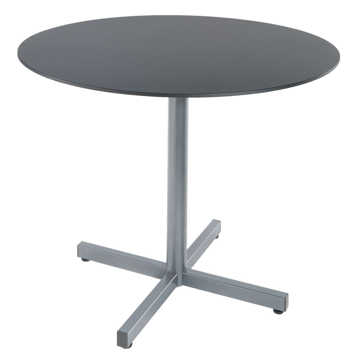 Schaffner Basel table repas rabattable Ø100cm Gris argent 78 Graphite 73