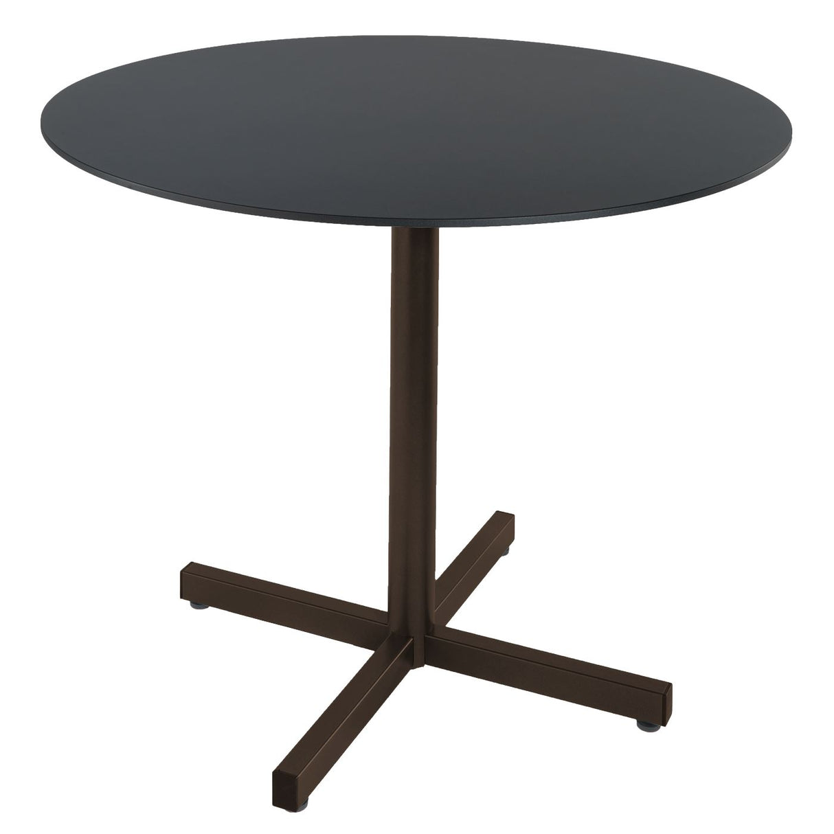 Schaffner Basel table repas rabattable Ø100cm Moka 88 Anthracite 77