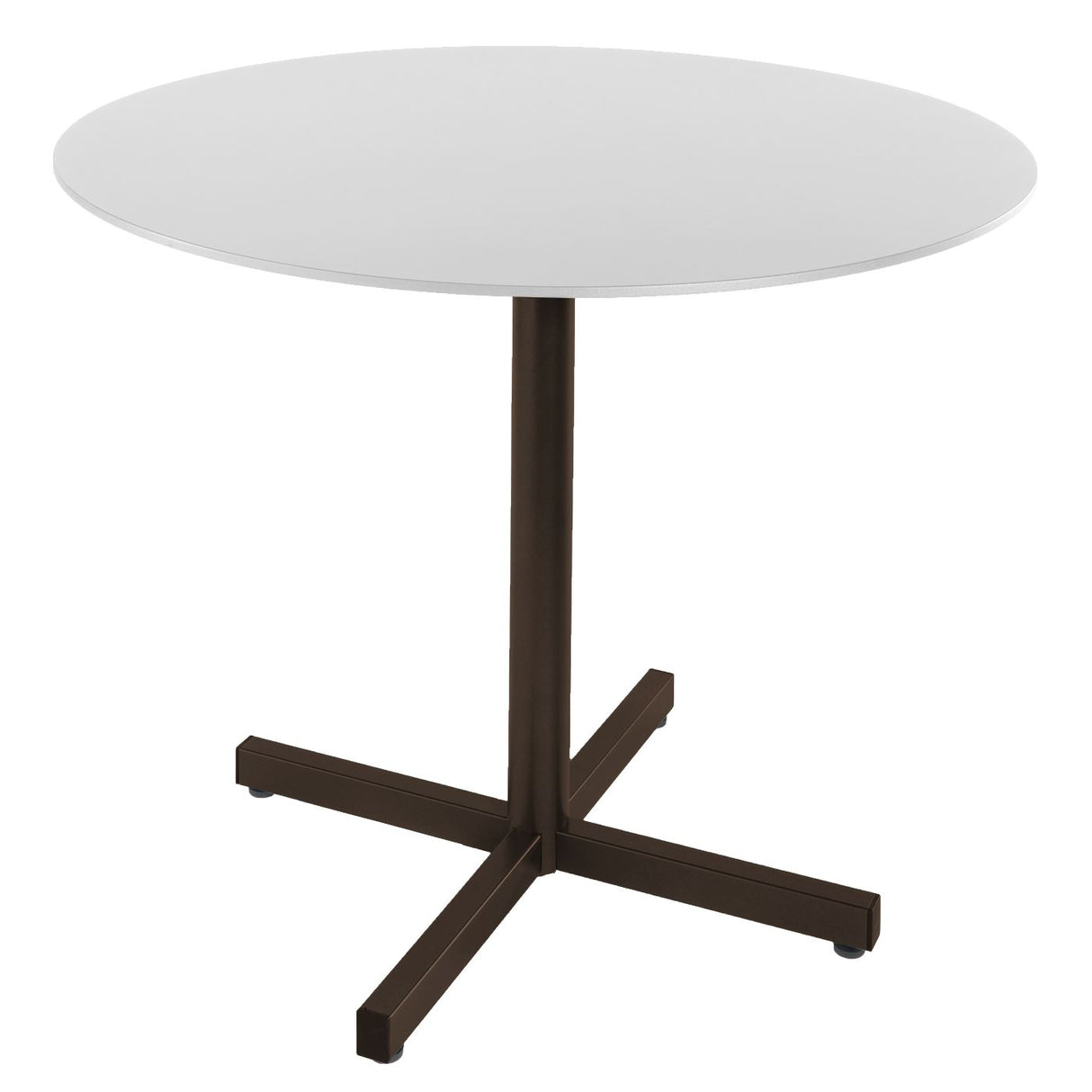 Schaffner Basel table repas rabattable Ø100cm Moka 88 Blanc 90