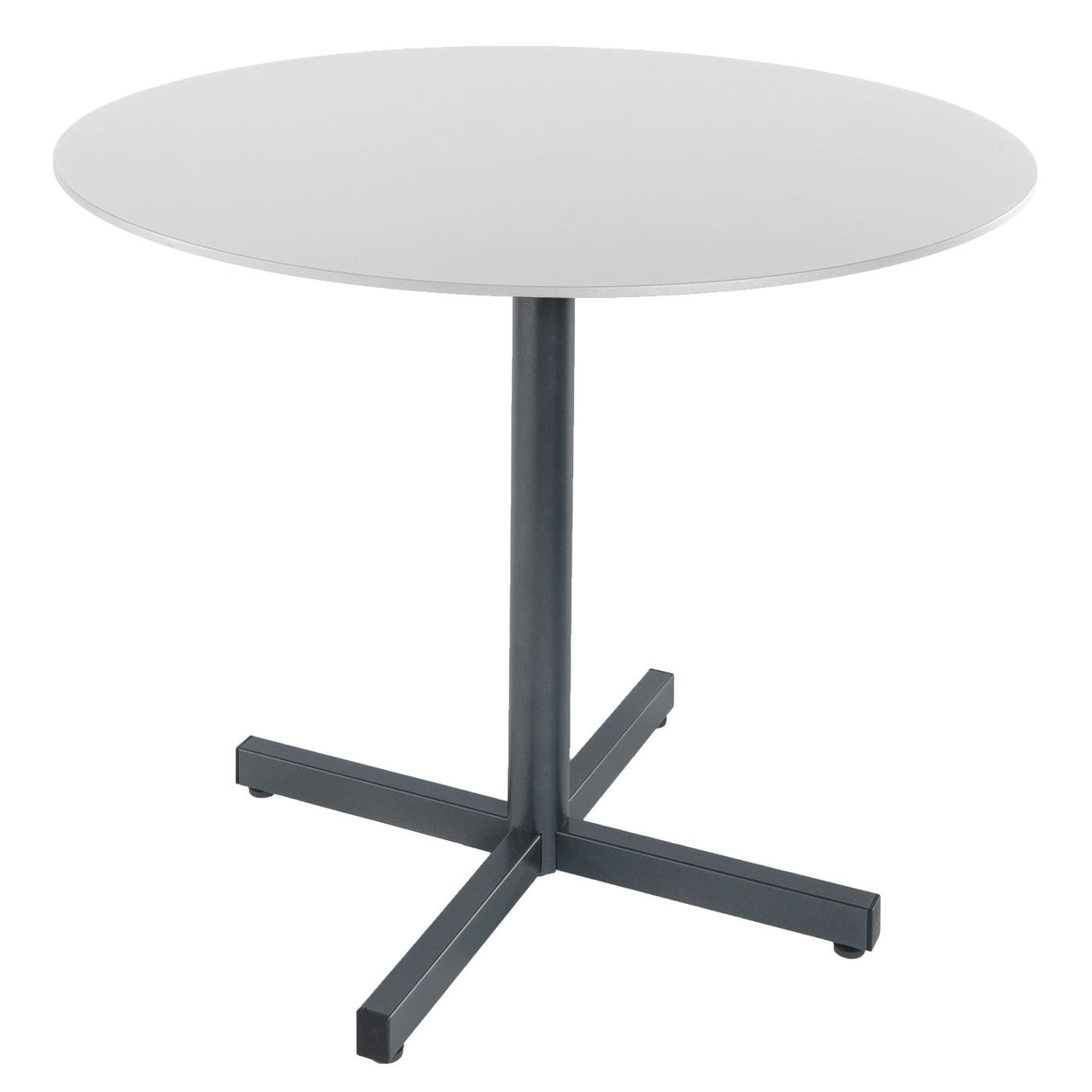 Schaffner Basel table repas rabattable Ø80cm Anthracite 77 Blanc 90