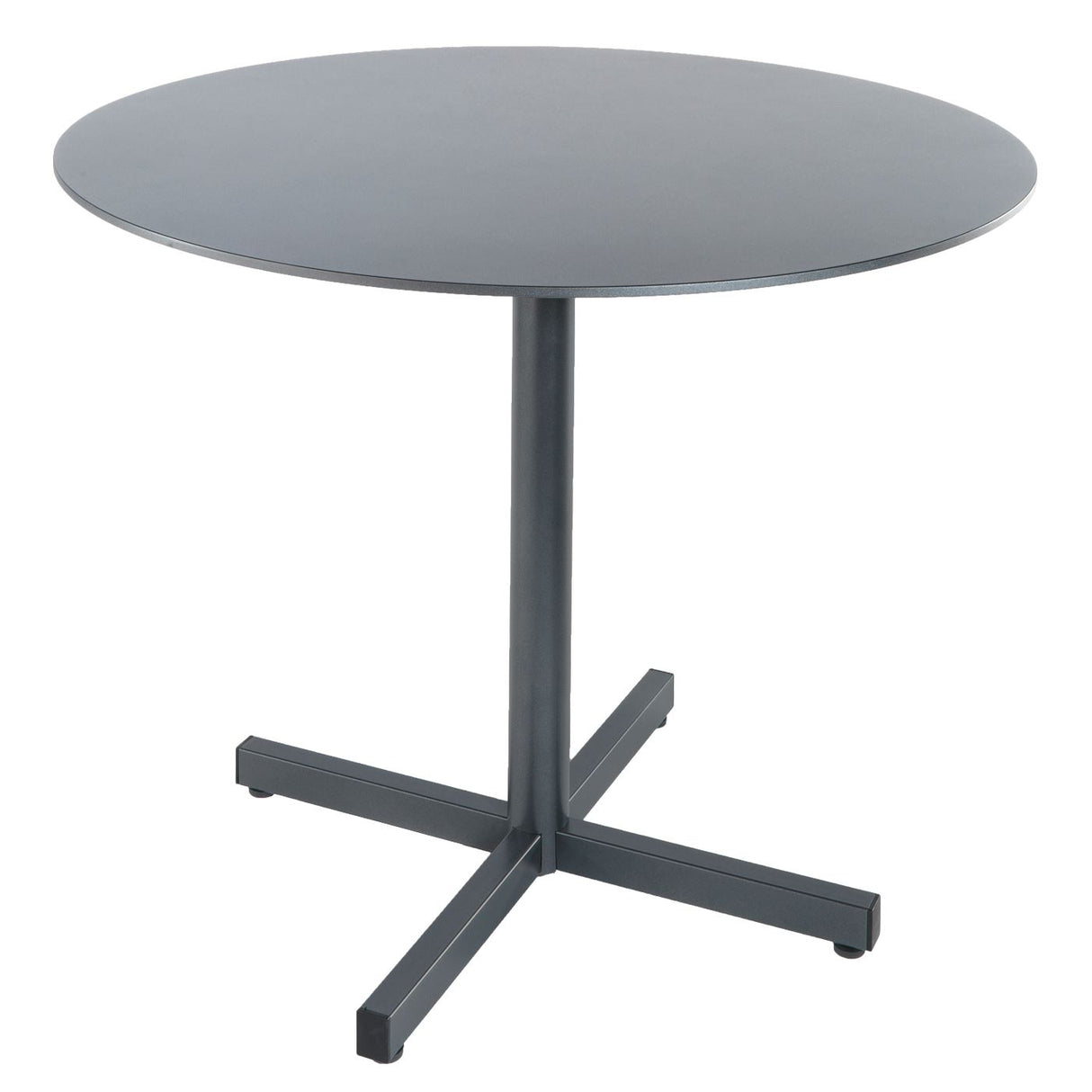 Schaffner Basel table repas rabattable Ø80cm Anthracite 77 Gris Argent 78
