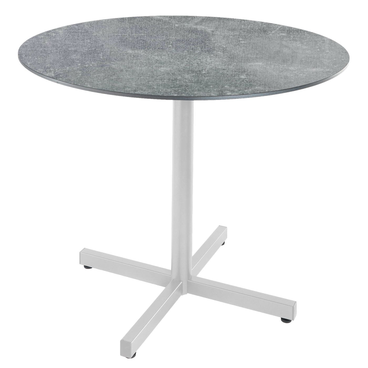 Schaffner Basel table repas rabattable Ø80cm Blanc 90 Déco Béton dd