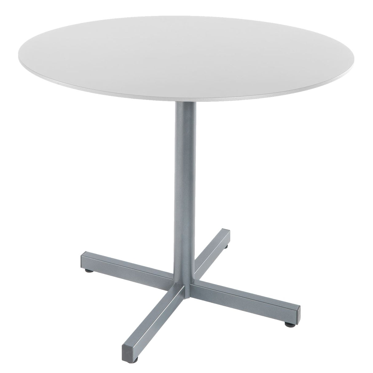 Schaffner Basel table repas rabattable Ø80cm Gris argent 78 Blanc 90