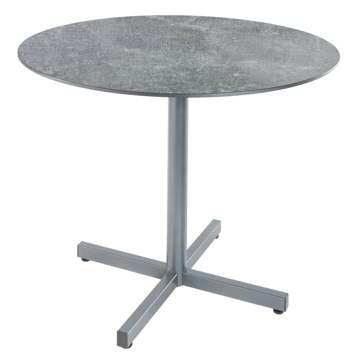 Schaffner Basel table repas rabattable Ø80cm Gris argent 78 Déco Béton dd