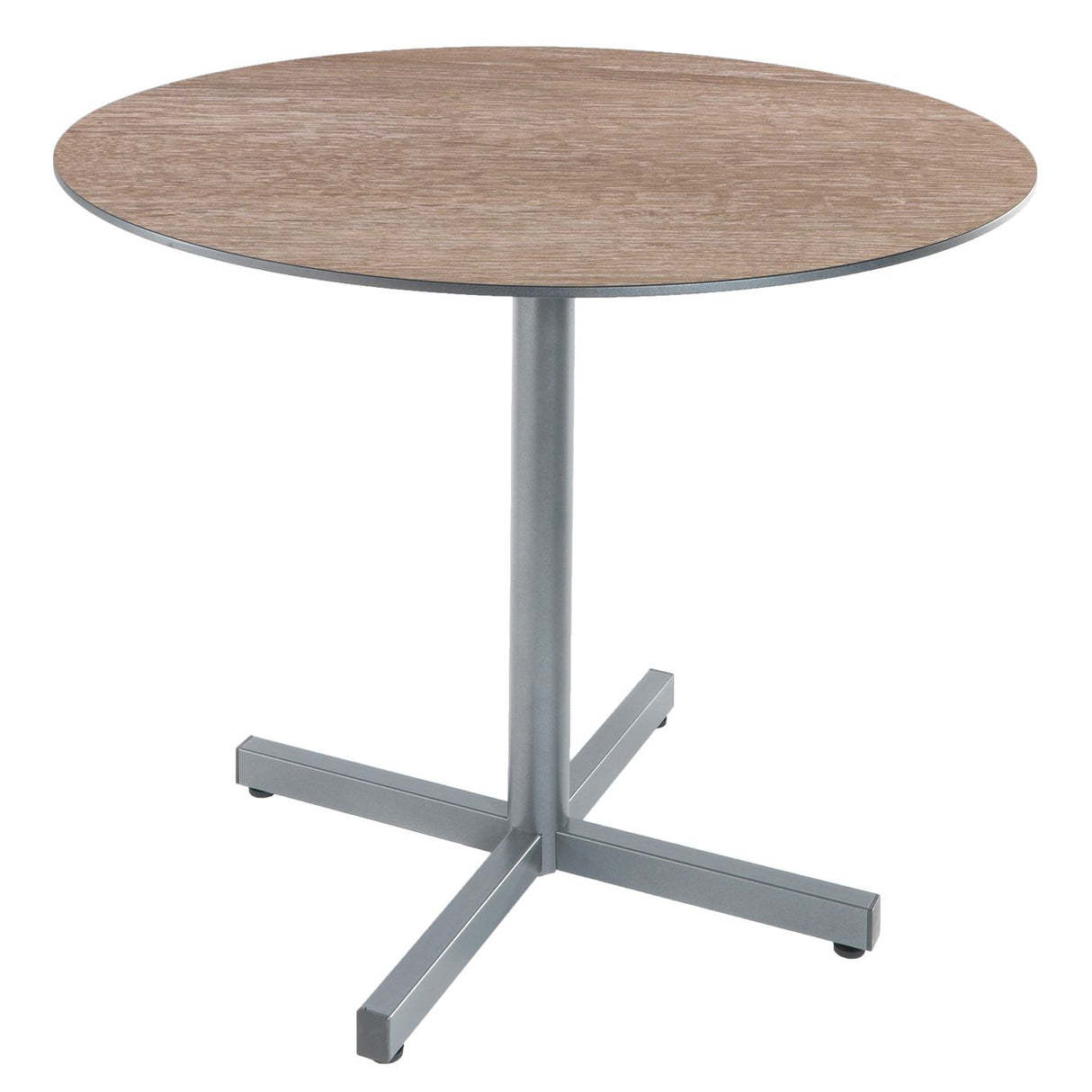 Schaffner Basel table repas rabattable Ø80cm Gris argent 78 Déco Chêne de