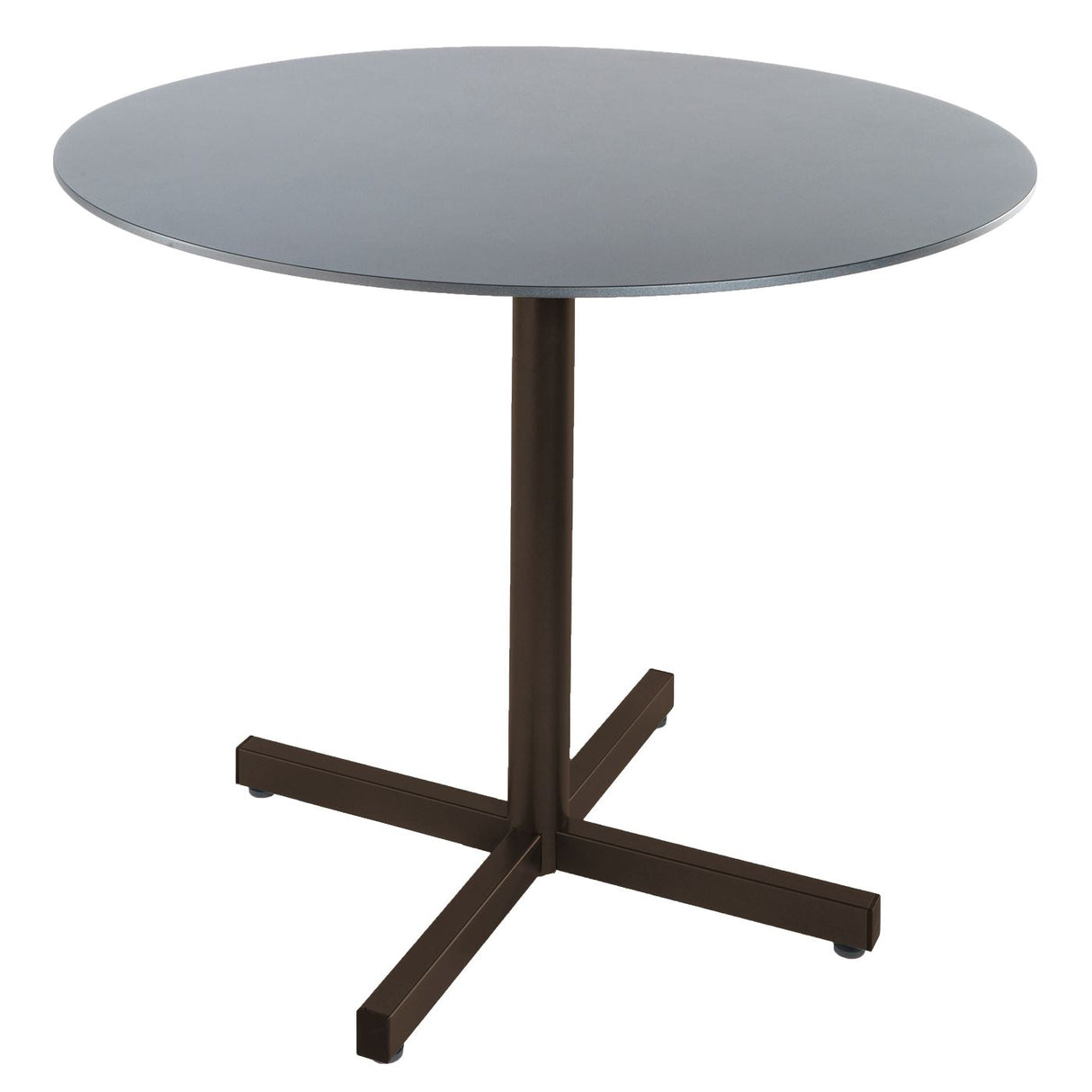 Schaffner Basel table repas rabattable Ø80cm Moka 88 Gris Argent 78