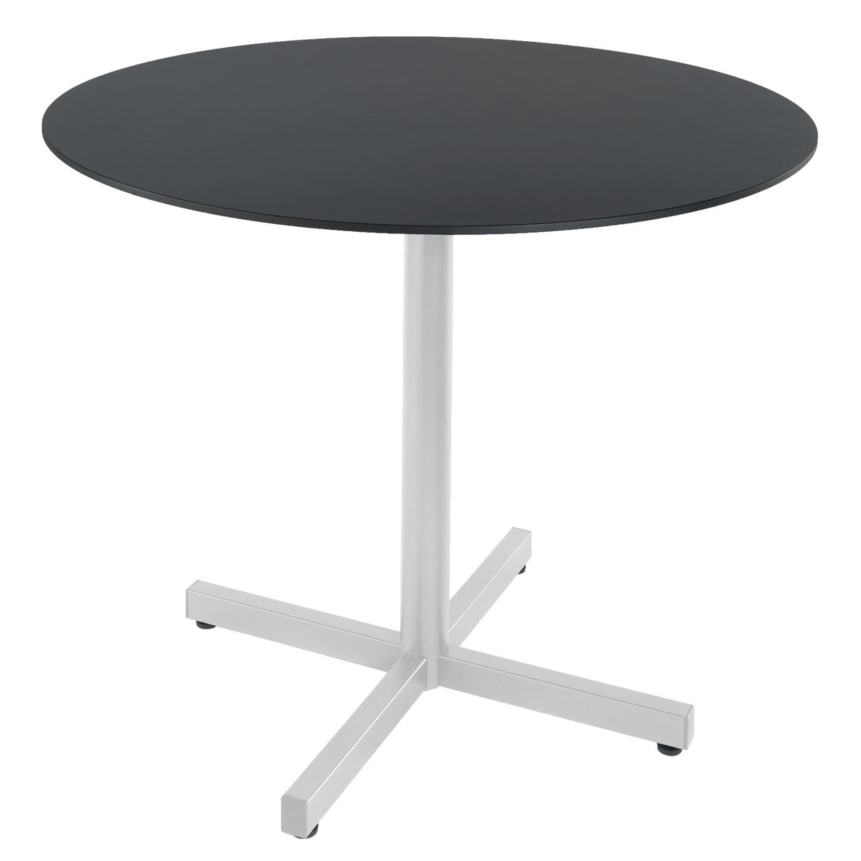Schaffner Basel table repas rabattable Ø90cm Blanc 90 Anthracite 77