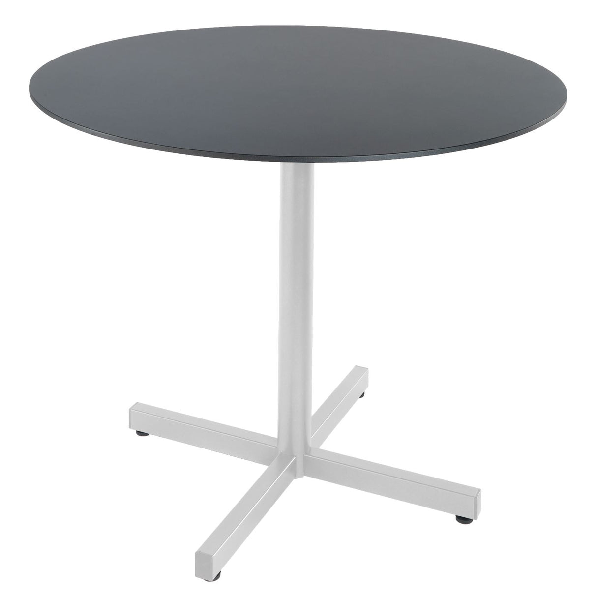Schaffner Basel table repas rabattable Ø90cm Blanc 90 Graphite 73