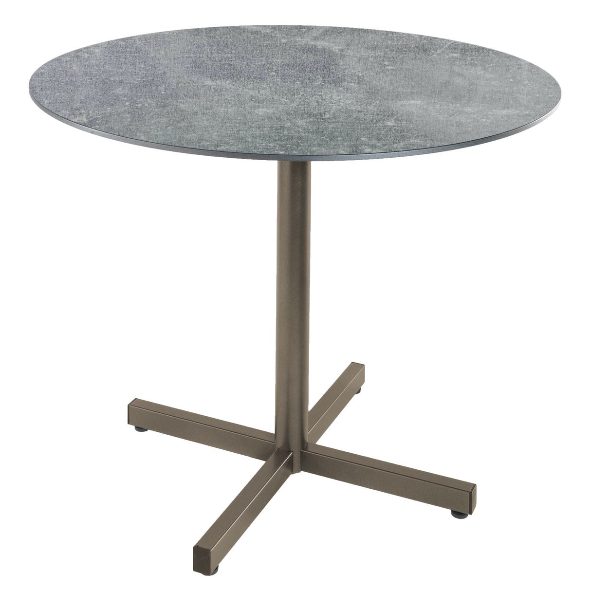 Schaffner Basel table repas rabattable Ø90cm Champagne 85 Déco Béton dd
