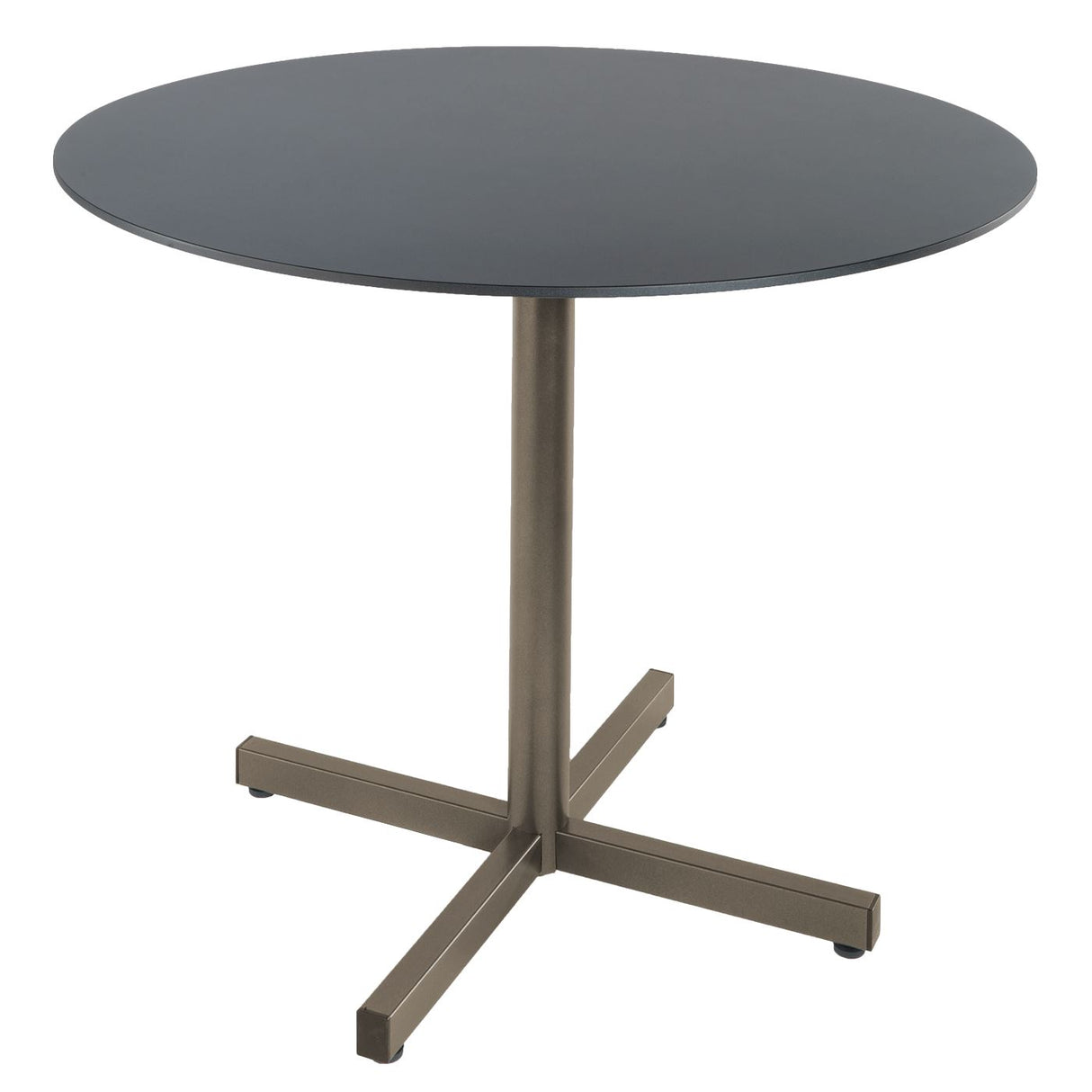 Schaffner Basel table repas rabattable Ø90cm Champagne 85 Graphite 73