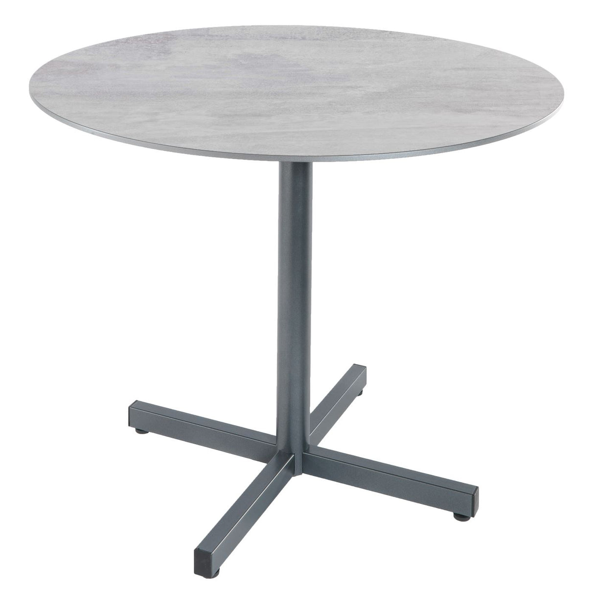Schaffner Basel table repas rabattable Ø90cm Graphite 73 Déco Stromboli Clair db
