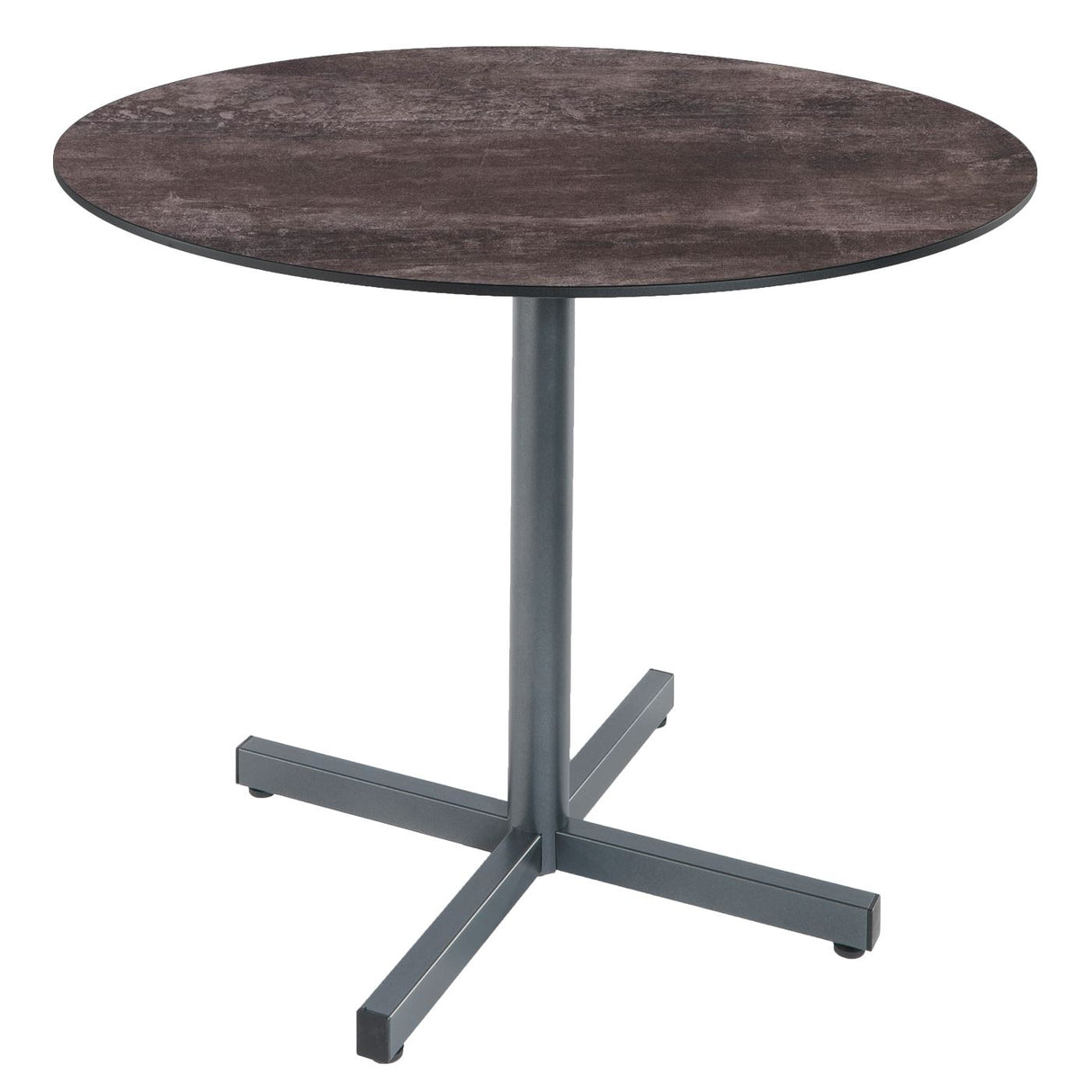 Schaffner Basel table repas rabattable Ø90cm Graphite 73 Déco Stromboli Foncé da