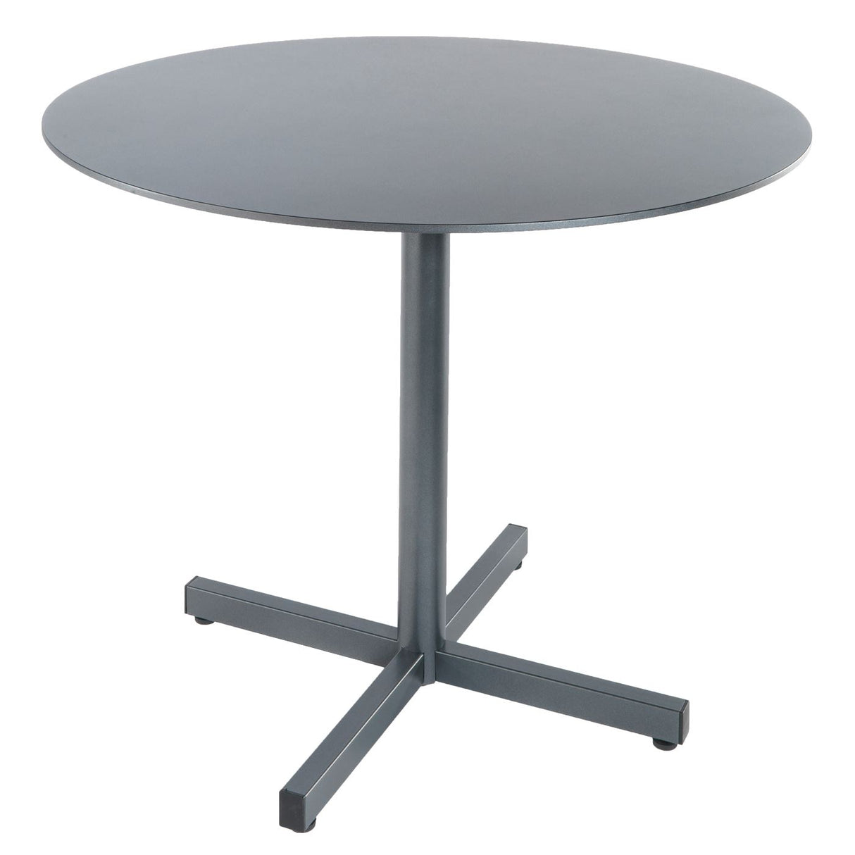 Schaffner Basel table repas rabattable Ø90cm Graphite 73 Gris Argent 78