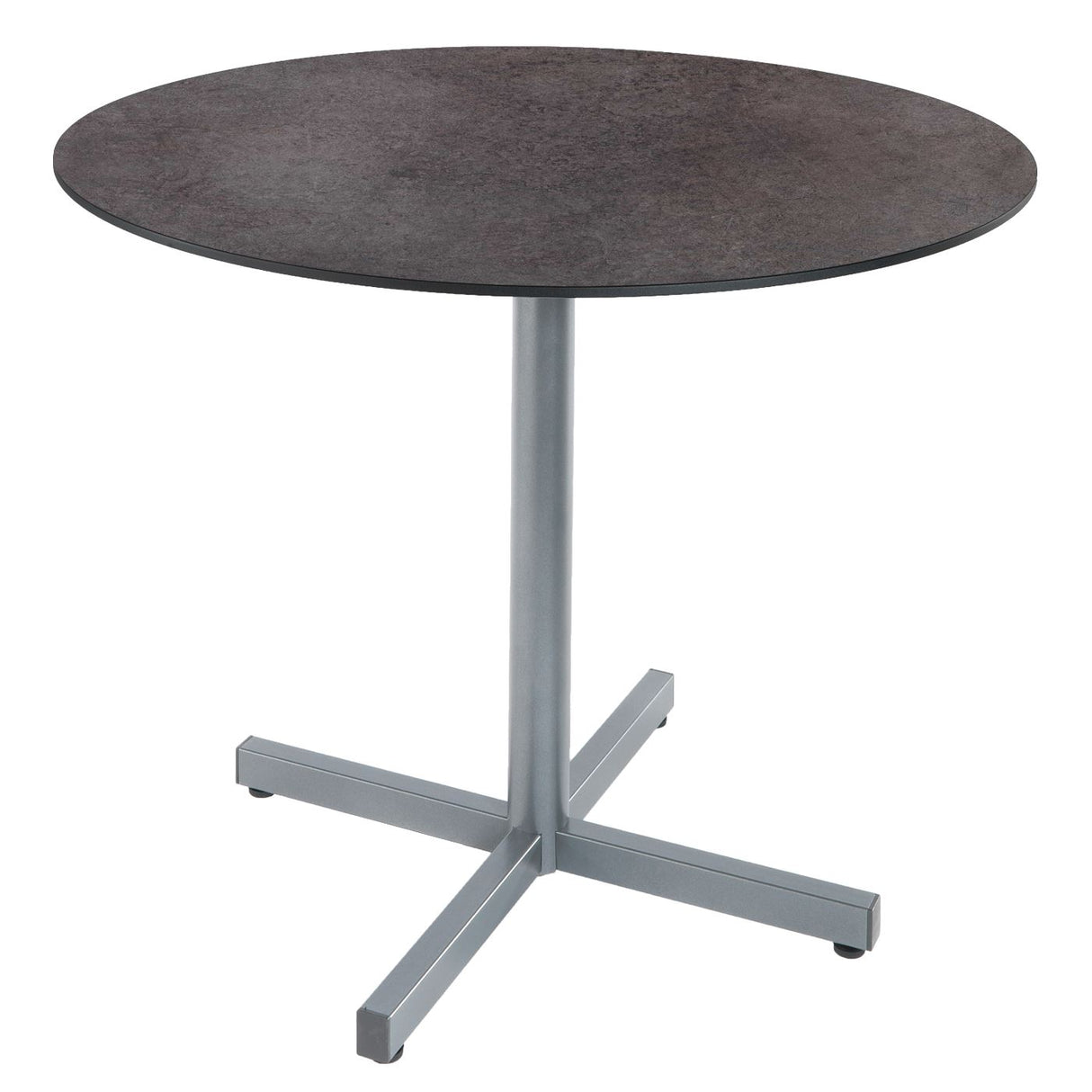 Schaffner Basel table repas rabattable Ø90cm Gris argent 78 Déco Cooperfield dc