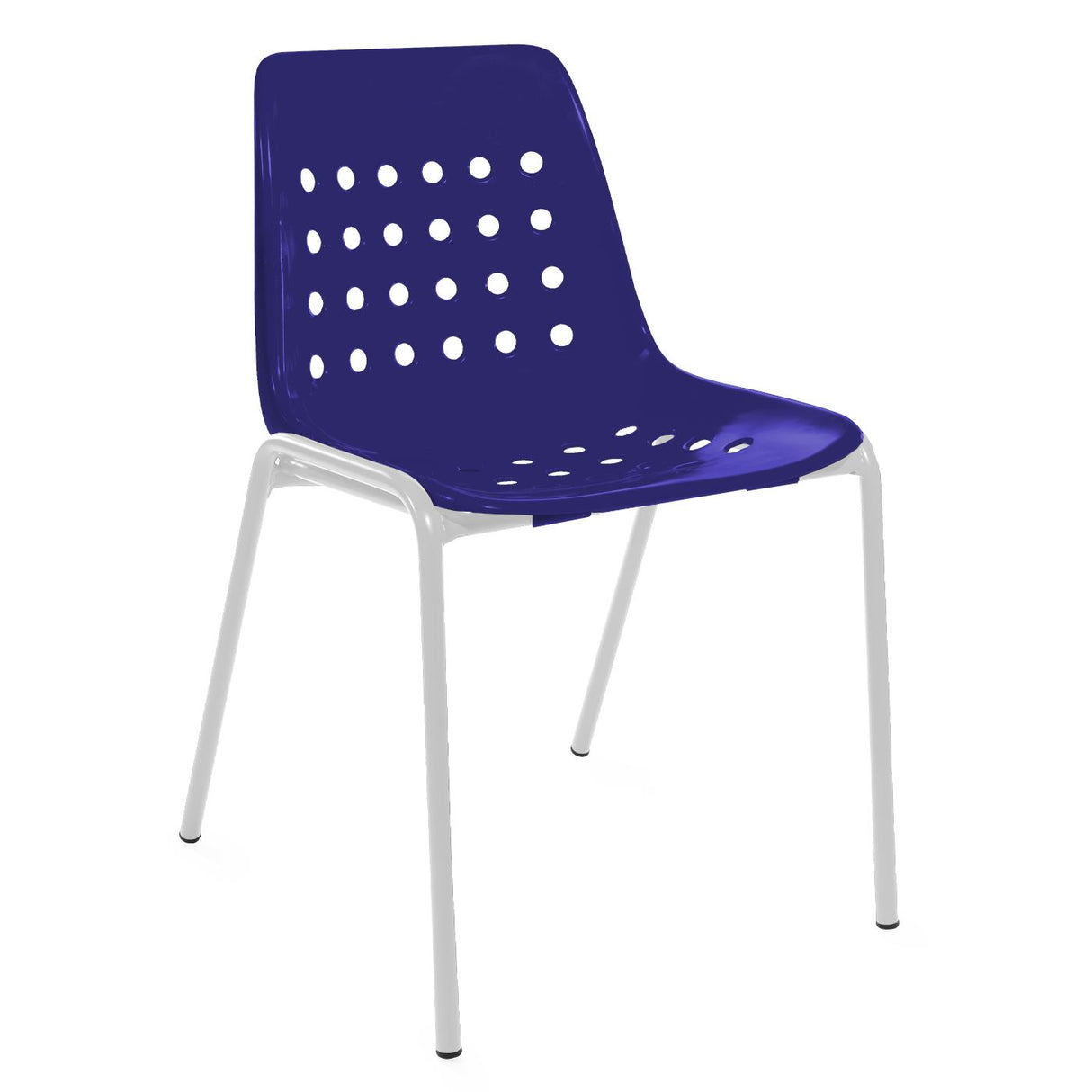 Schaffner Bermuda chaise empilable Blanc 90 Bleu 53