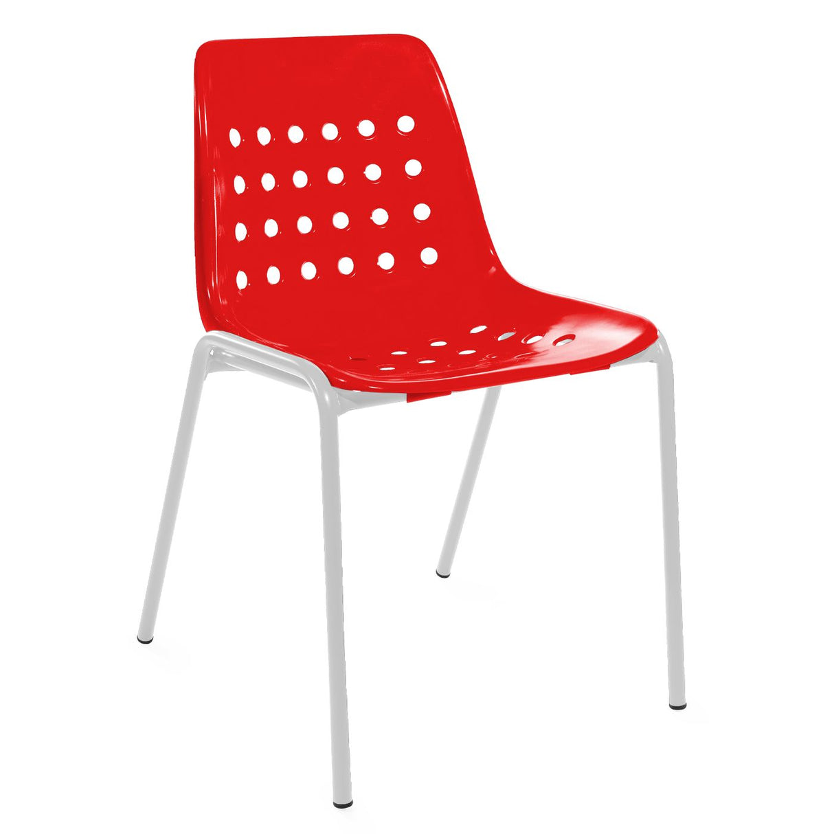 Schaffner Bermuda chaise empilable Blanc 90 Rouge 30