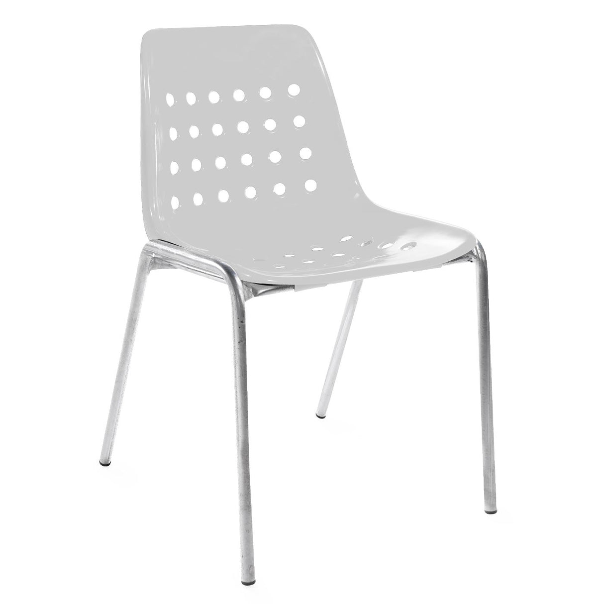 Schaffner Bermuda chaise empilable Galvanisé à chaud 02 Blanc 90