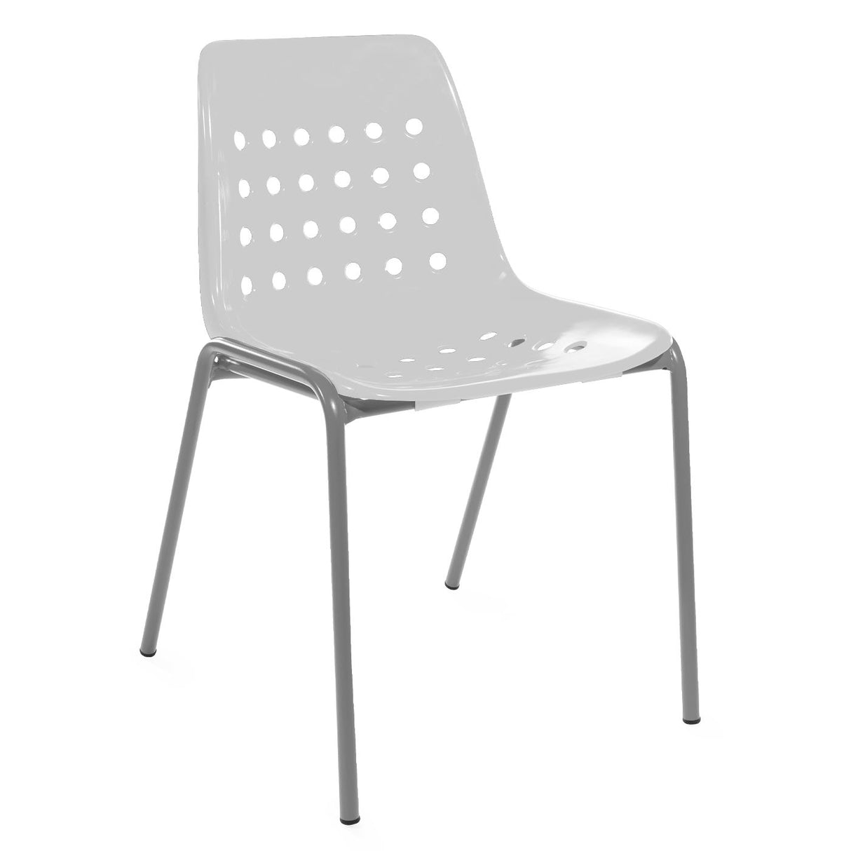 Schaffner Bermuda chaise empilable Gris Argent 78 Blanc 90